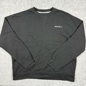 Eddie Bauer Black Crewneck Sweatshirt Men’s 2XL Fits Oversized Medium